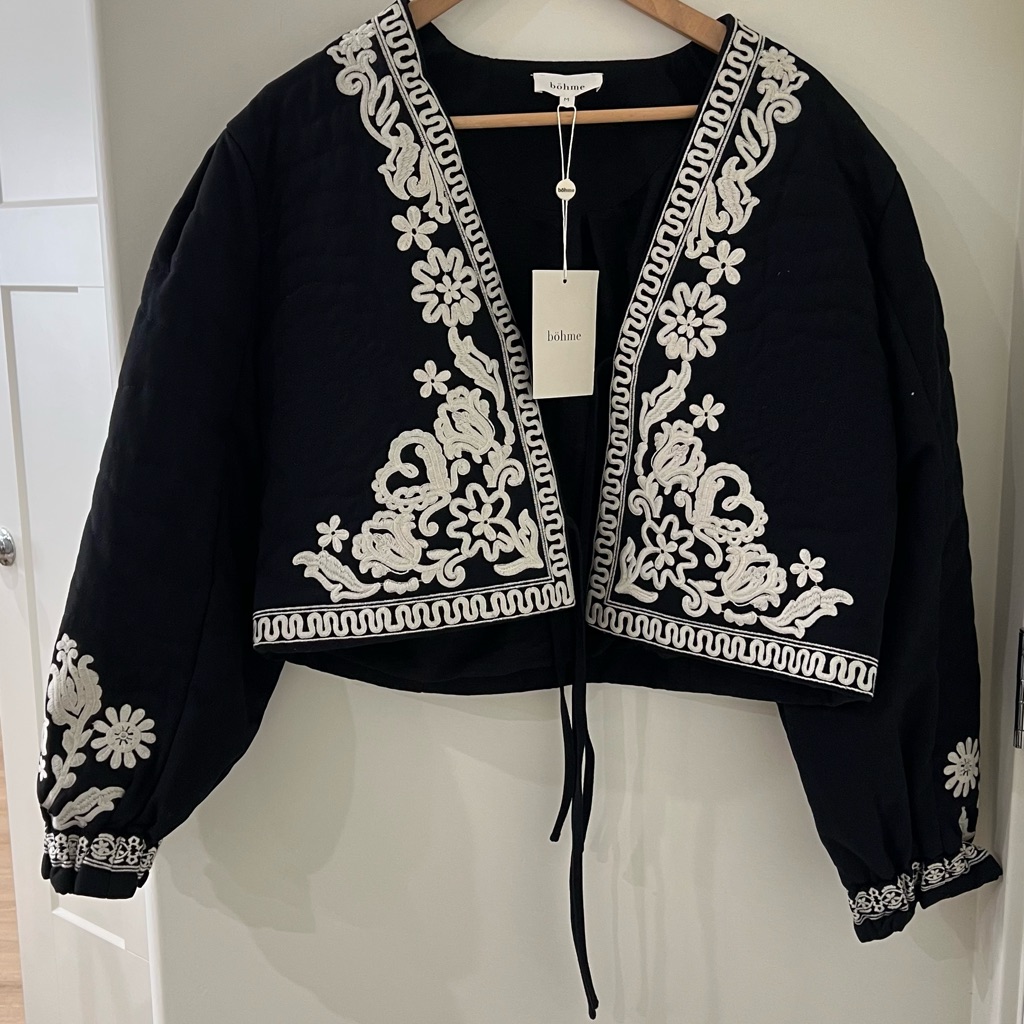 Bohme Black And White Embroidered Blazer